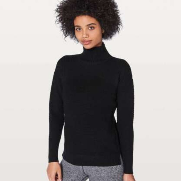 lululemon athletica Sweaters - LULULEMON Black Warm & Restore Turtleneck Sweater